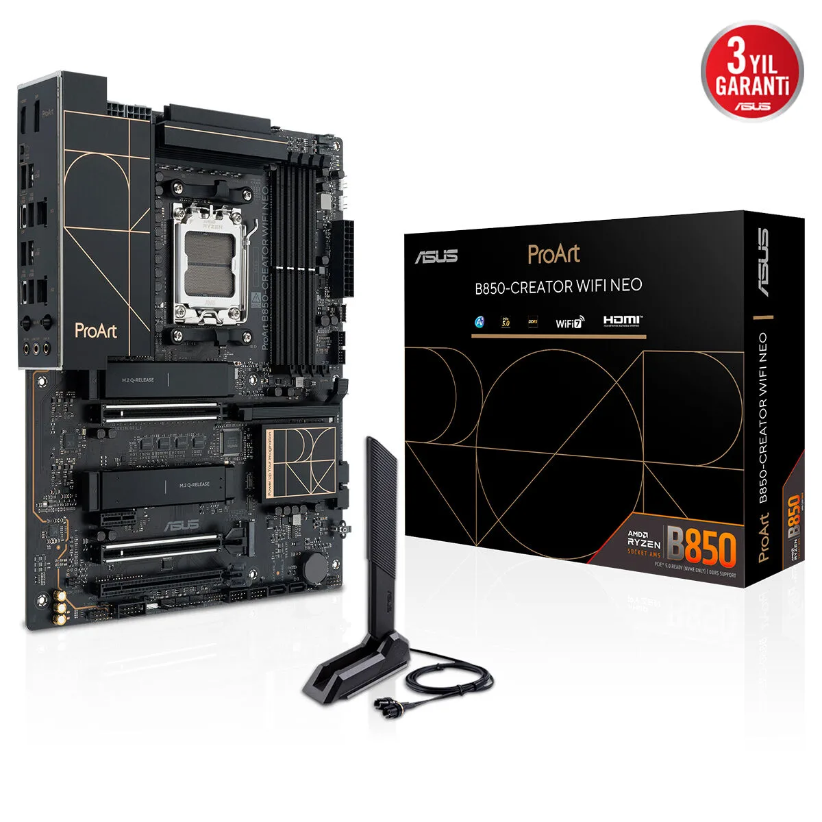 ASUS Proart B850-CREATOR WIFI Neo DDR5 HDMI DP PCI 5.0 AM5 ATX görsel 12