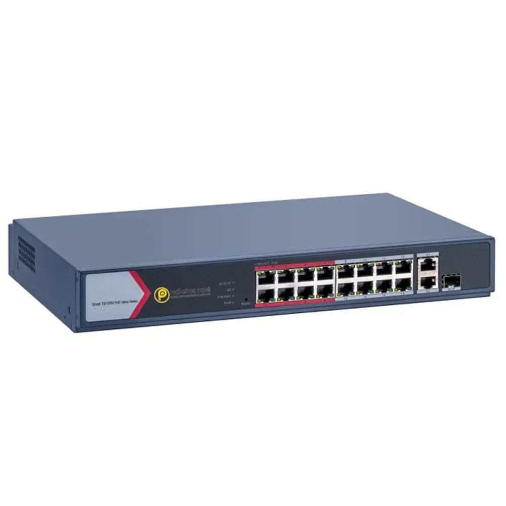 HIKVISION 16port PoE 230w 1-SFP 1-Uplink Gigabit Yönetilebilir Switch DS-3E1518P-EI görsel 2