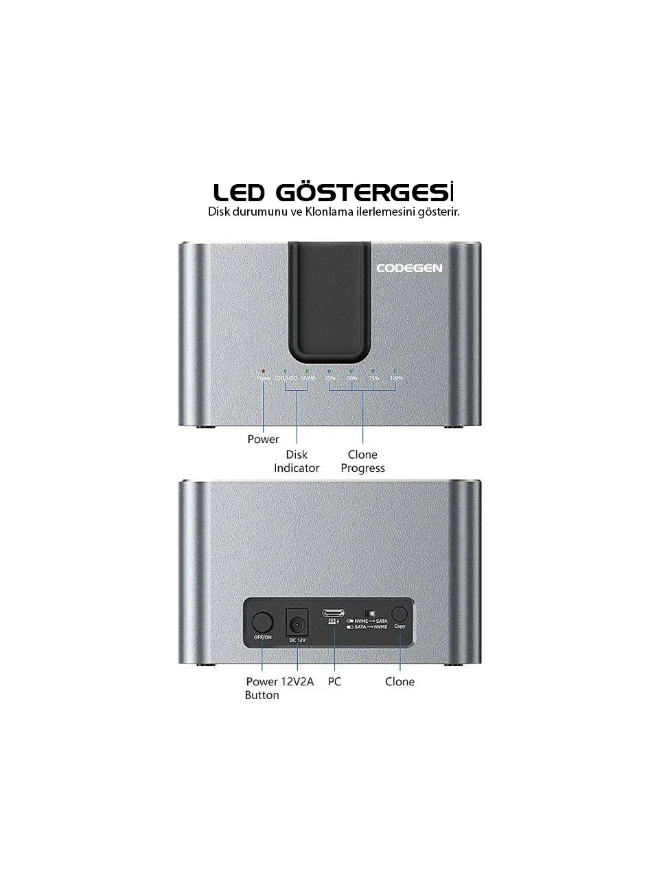 CODEGEN 2.5,3.5" - M2 CDG-DOC-505 Harddisk Dock