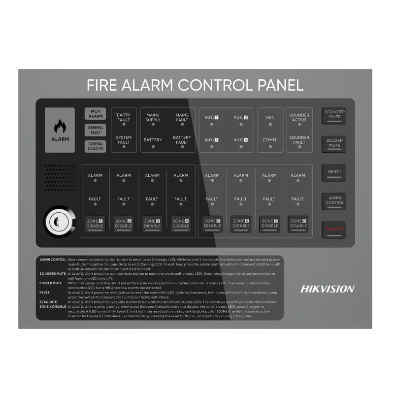 HIKVISION EN54 Konvansiyonel 8 Bölgeli Yangın Alarm Paneli HF-C108