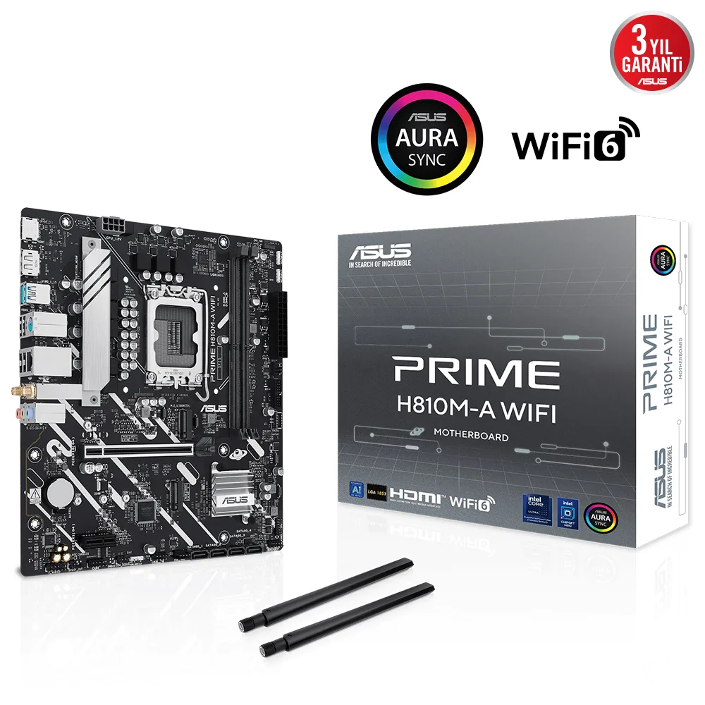 ASUS Prime H810M-A WIFI6E DDR5 HDMI PCIE 4.0 1851p Matx görsel 6