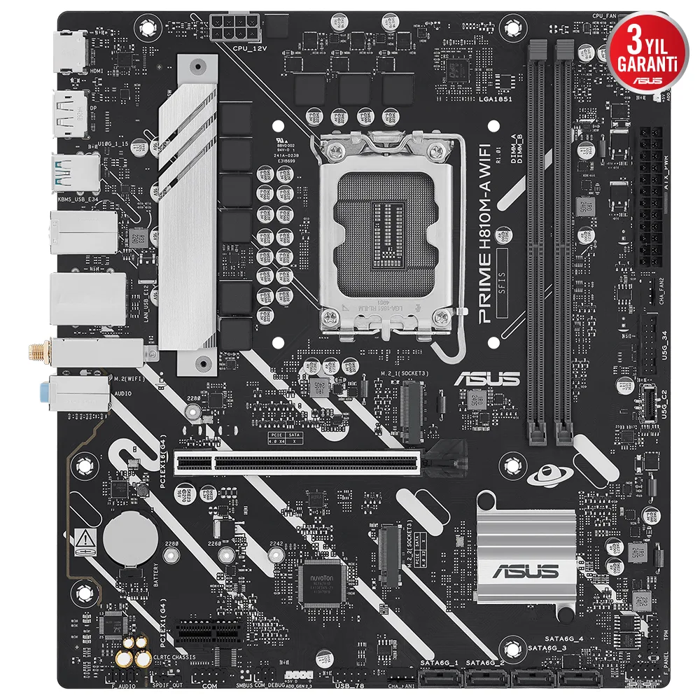 ASUS Prime H810M-A WIFI6E DDR5 HDMI PCIE 4.0 1851p Matx görsel 5