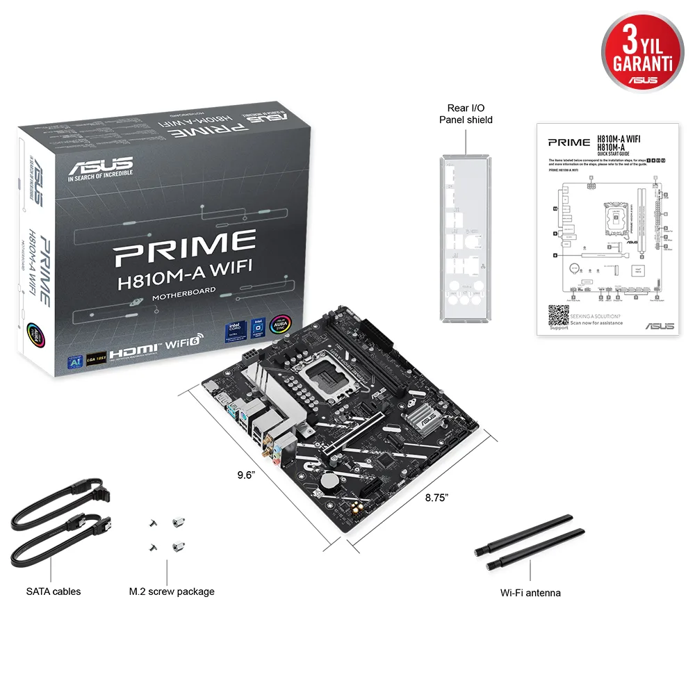 ASUS Prime H810M-A WIFI6E DDR5 HDMI PCIE 4.0 1851p Matx