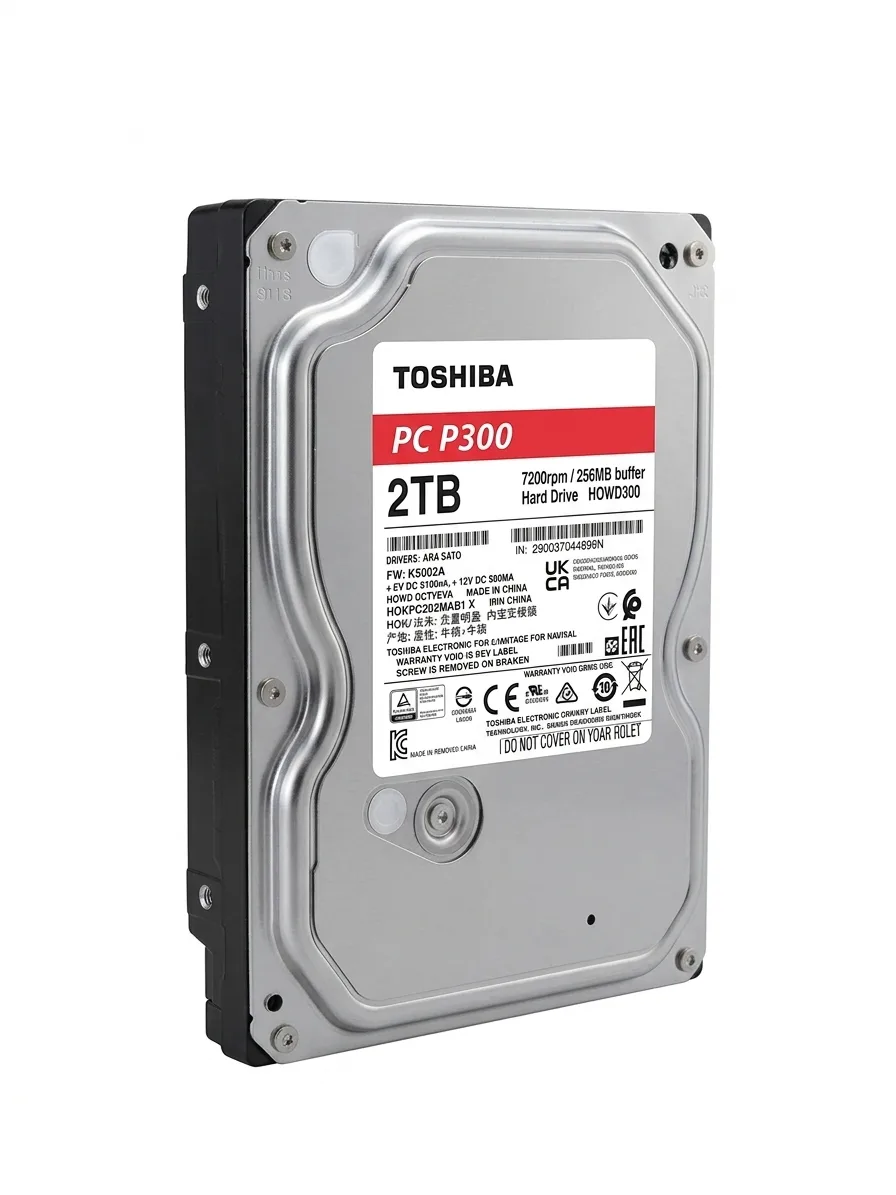 TOSHIBA 3.5" 2TB P300 HDKPD00ZMA01S 7200 RPM 256MB SATA-3 PC Diski Poşetsiz görsel 2