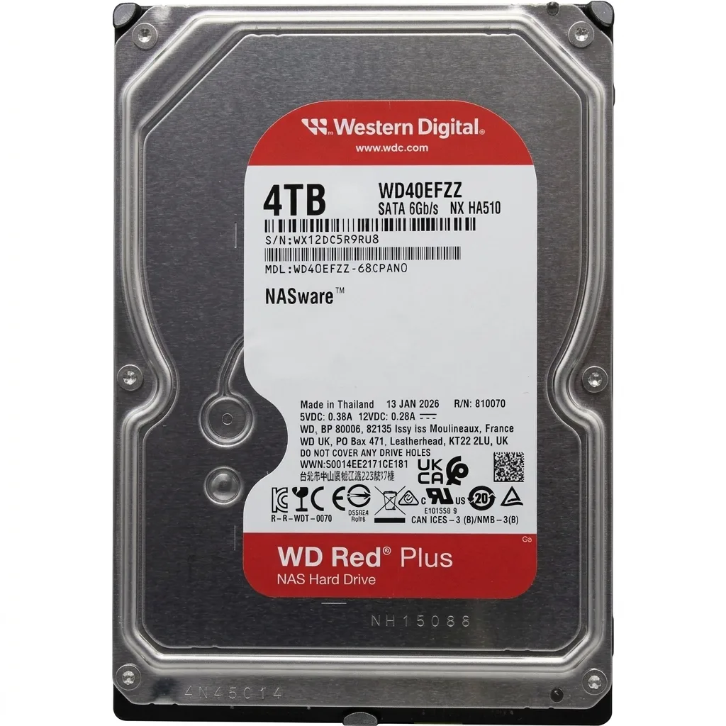 WD 3.5" 4TB Red WD40EFZZ 5400RPM 128MB SATA-3 NAS Diski