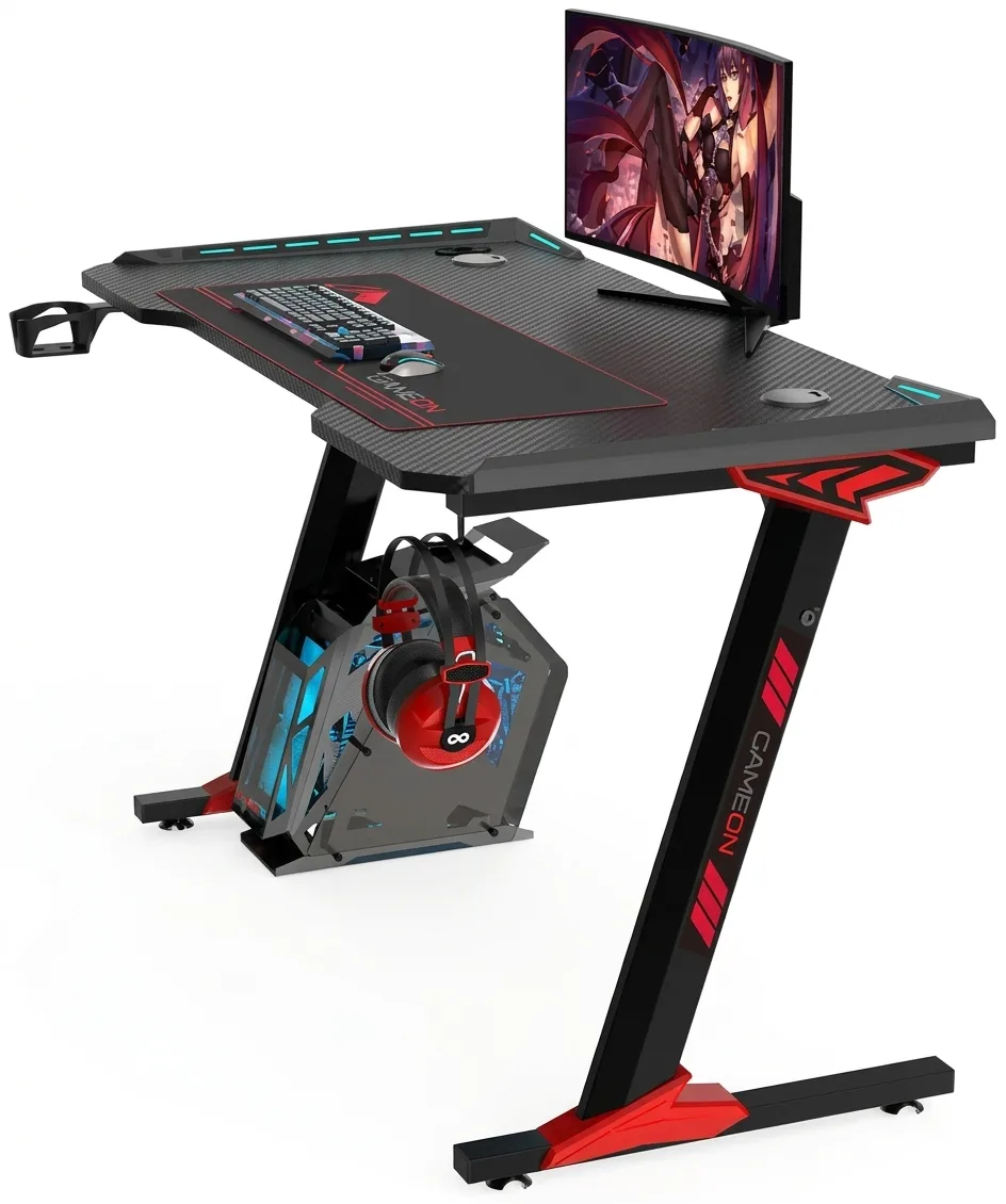 GAMEON RAPTOR II SERİSİ Z Şekilli RGB Oyuncu Masası görsel 2