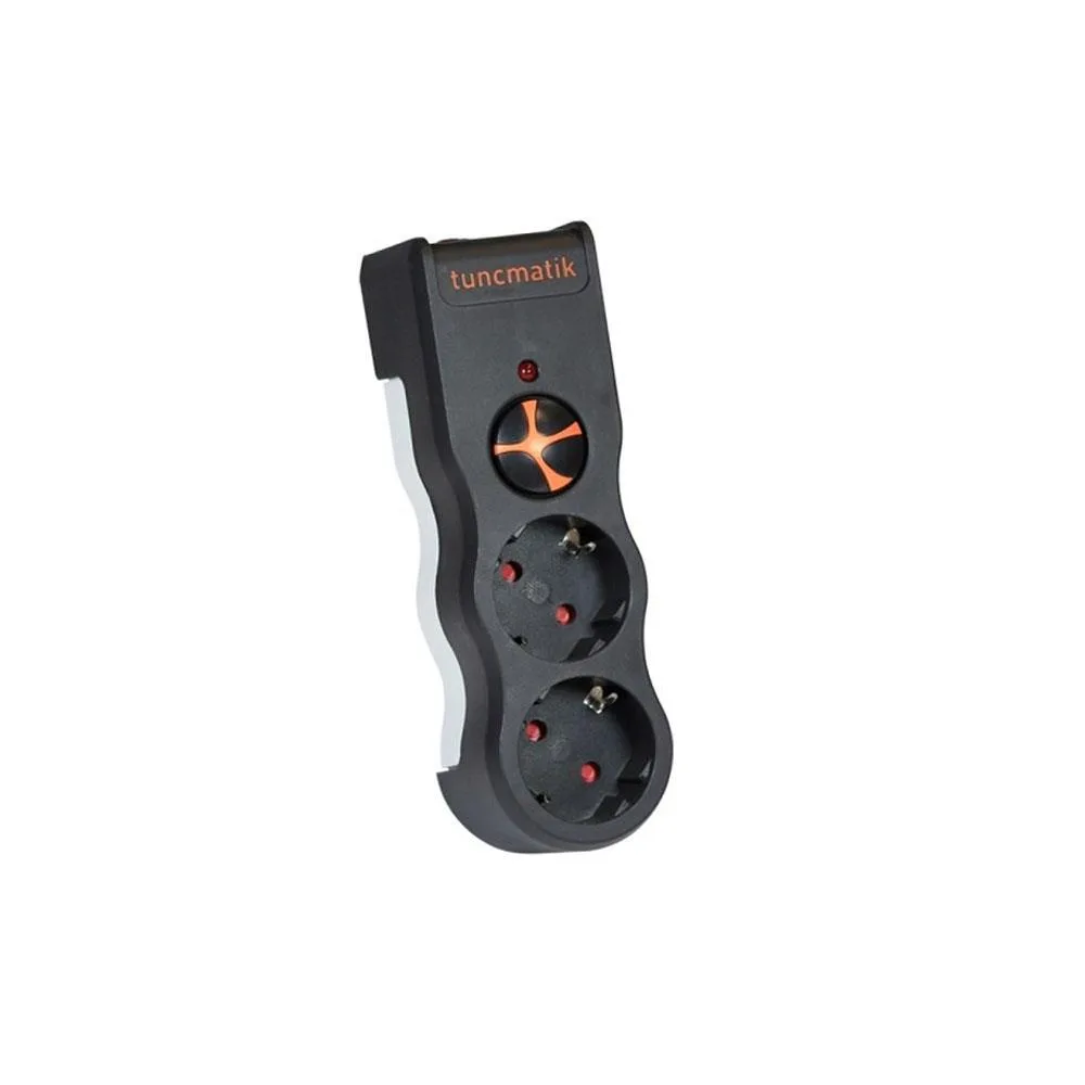 TUNÇMATİK POWERSURGE TSK19022 PLUG-1050 2'li Siyah Priz görsel 2