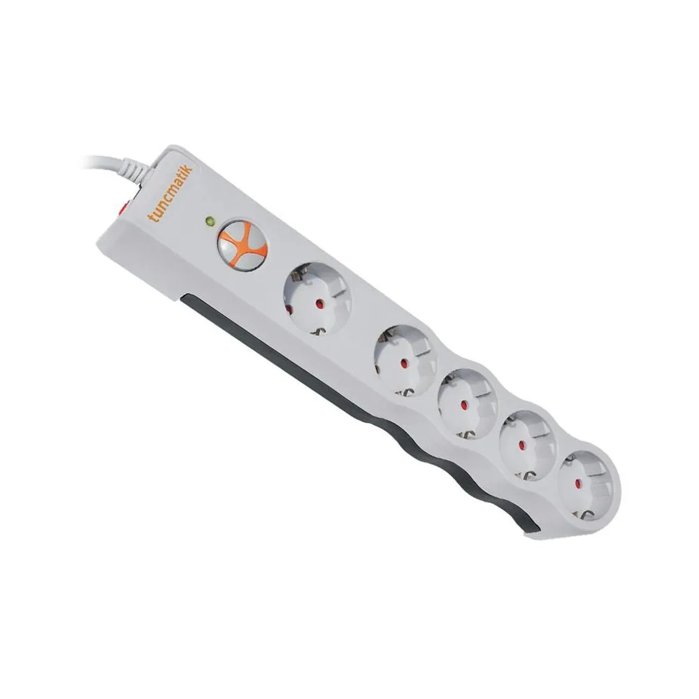 TUNÇMATİK 1.5metre POWERSURGE TSK6134 PLUG-1050 5'li Beyaz Priz