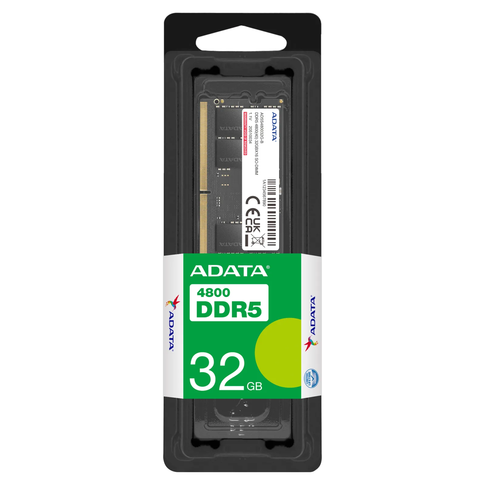 ADATA 32GB DDR5 4800MHZ CL46 Notebook RAM Value AD5S480032G-B