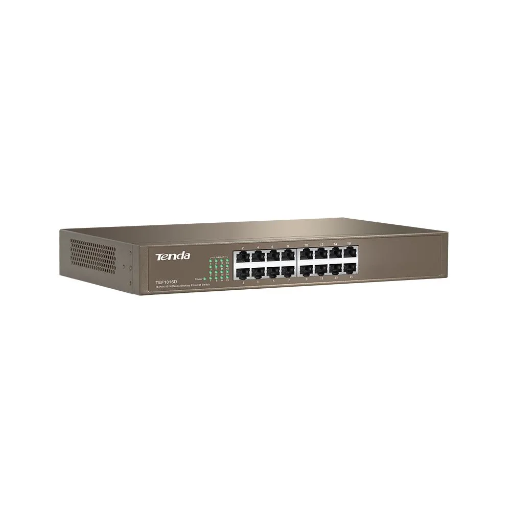 TENDA 16port 10/100Mbps Yönetilemez Raf Tipi Switch TEF1016D görsel 2
