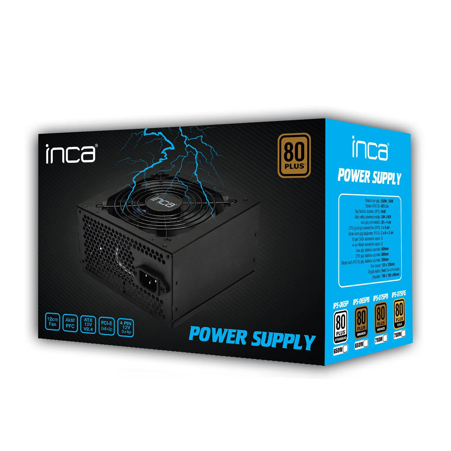 INCA 650W 80+ BRONZE EMPOUSA IPS-065P Power Supply