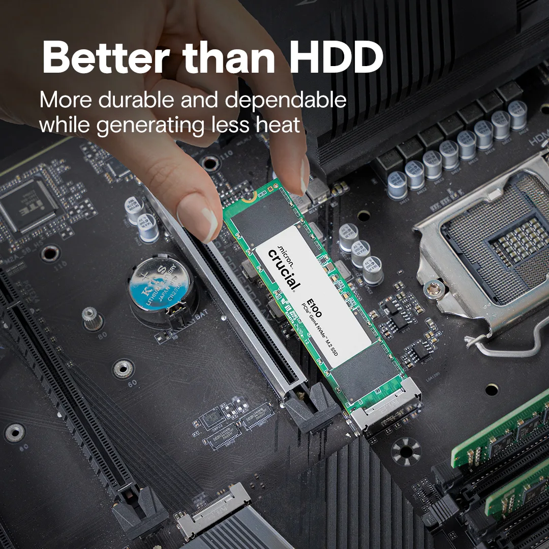 CRUCIAL 2TB E100 CT2000E100SSD8 5000-4500MB/s M2 NVME GEN4 Disk görsel 2