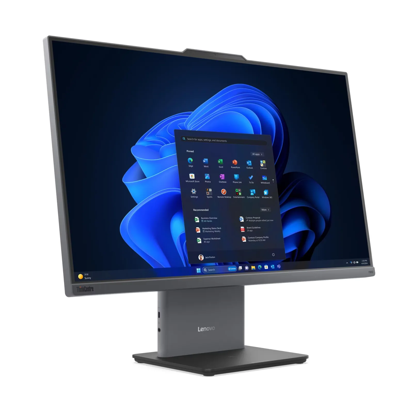 LENOVO 23.8" Aio Dokunmatik Core i7 13620H - 16GB DDR5 - 512 M2 NVME - Fdos / Neo 50A 12SCA0CNTR görsel 7