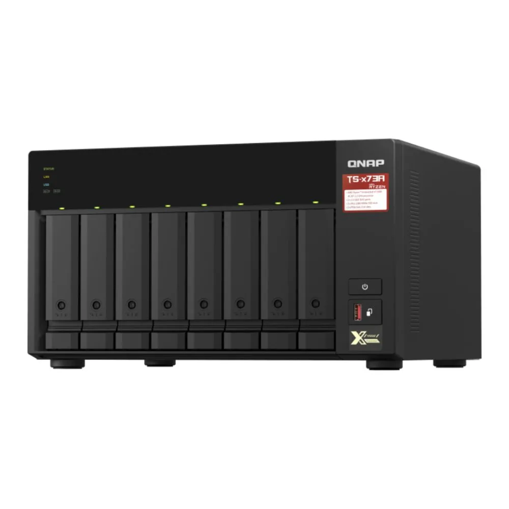 QNAP 8diskli Ryzen V1500B QC - 8GB RAM Gigabit Nas Server TS-873A-8GB Distribütör Garantili görsel 2