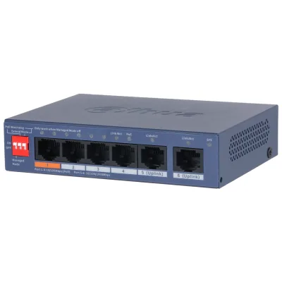 DAHUA 6port 60w PoE 2-UPLINK Yönetilebilir Switch CS4006-4ET2GT-60 görsel 3