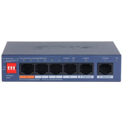 DAHUA 6port 60w PoE 2-UPLINK Yönetilebilir Switch CS4006-4ET2GT-60 görsel 2