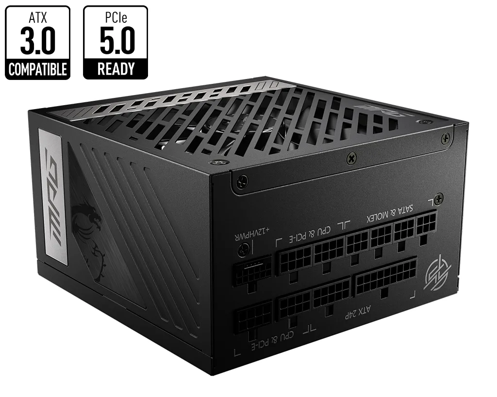 MSI 1000w 80+ Gold MAG A1000G PCIE5 Tam Modüler Power Supply görsel 3