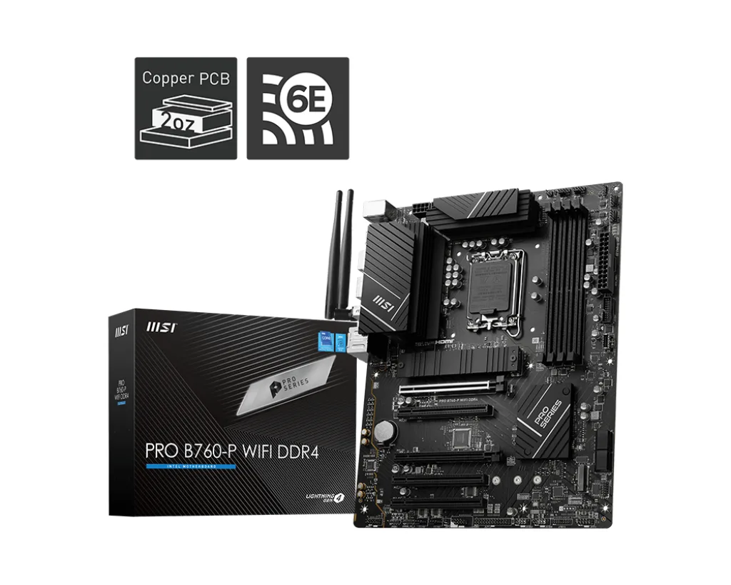 MSI Pro B760-P WIFI6E DDR4 HDMI-DP Typec PCIE 4.0 1700p ATX görsel 5