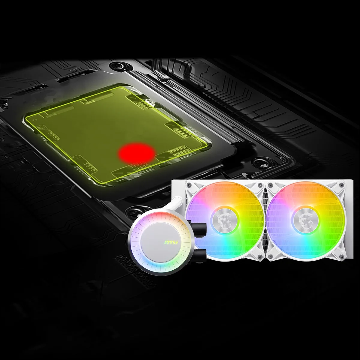 MSI 240mm MAG CORELIQUID E240 WHITE ARGB AM5-1851p Sıvı Soğutmalı İşlemci Fanı Beyaz görsel 3