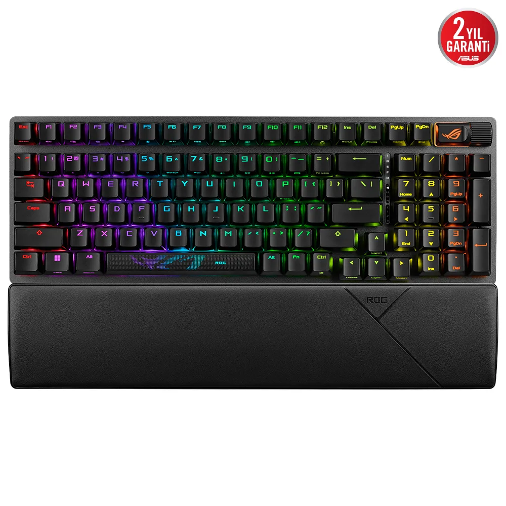ASUS ROG Strix Scope II 96 Wireless NX Snow White - 96% RGB Mekanik Gaming Klavye - Tri-Mode 2.4GHz/BT/USB görsel 8
