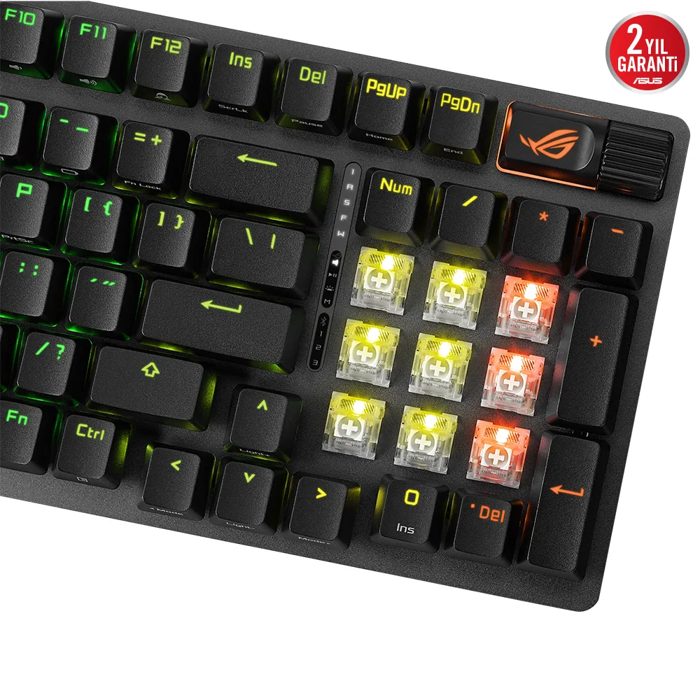 ASUS ROG Strix Scope II 96 Wireless NX Snow White - 96% RGB Mekanik Gaming Klavye - Tri-Mode 2.4GHz/BT/USB görsel 3