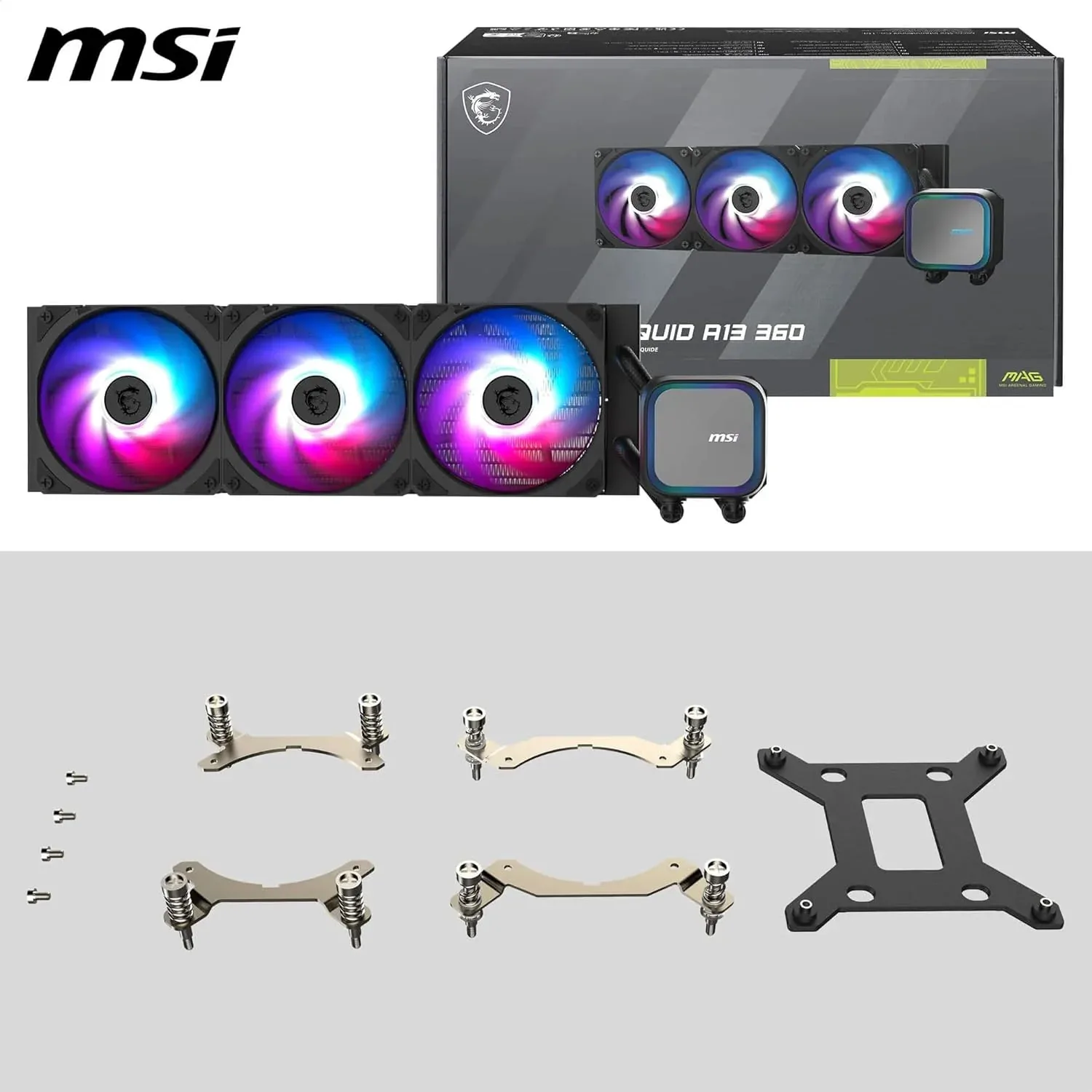 MSI 360mm MAG CORELIQUID A13 360 ARGB AM5-1851p Sıvı Soğutmalı İşlemci Fanı görsel 2