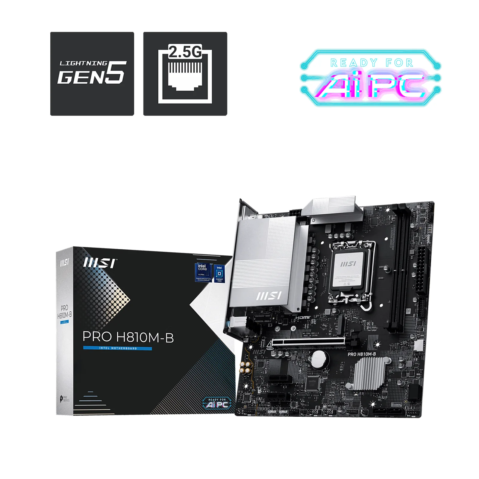MSI Pro H810M-B DDR5 HDMI-DP PCIE 4.0 1851p Matx görsel 7