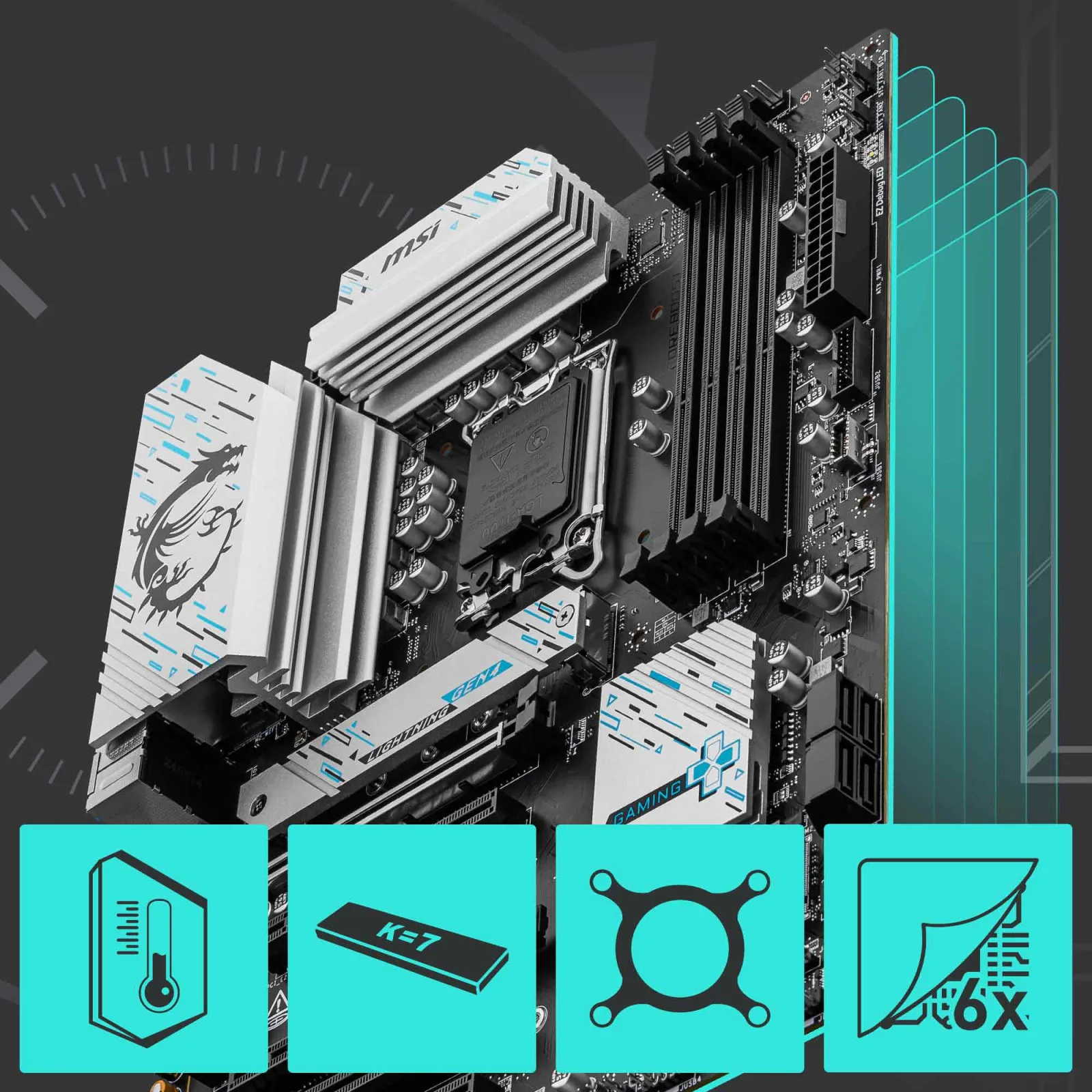 MSI B760 Gaming Plus DDR4 WIFI-6E HDMI DP PCIE 4.0 1700p ATX görsel 6