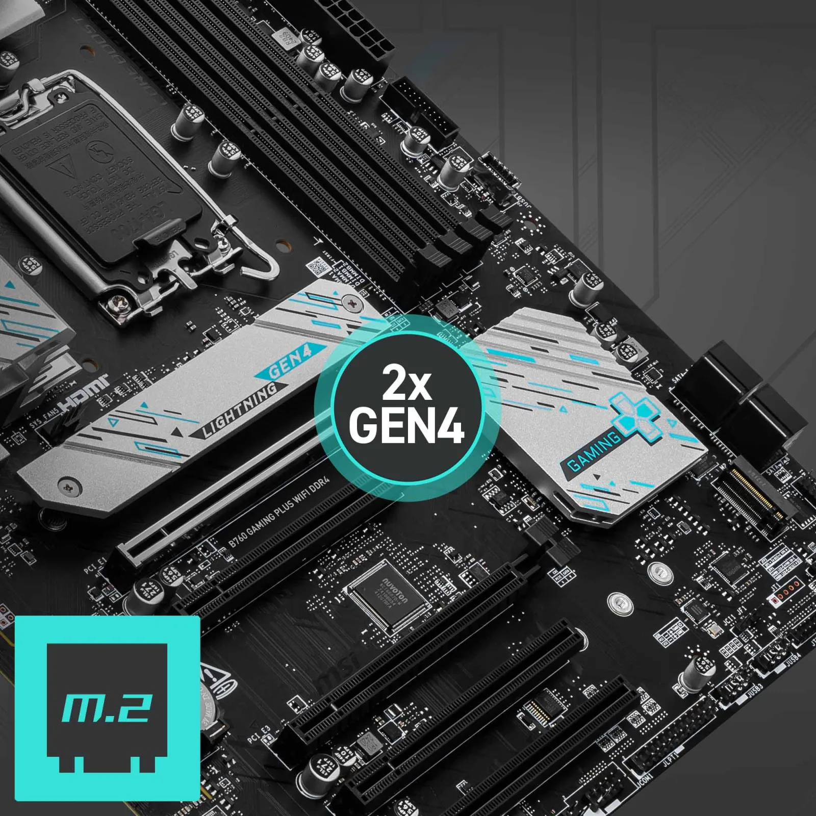 MSI B760 Gaming Plus DDR4 WIFI-6E HDMI DP PCIE 4.0 1700p ATX görsel 3