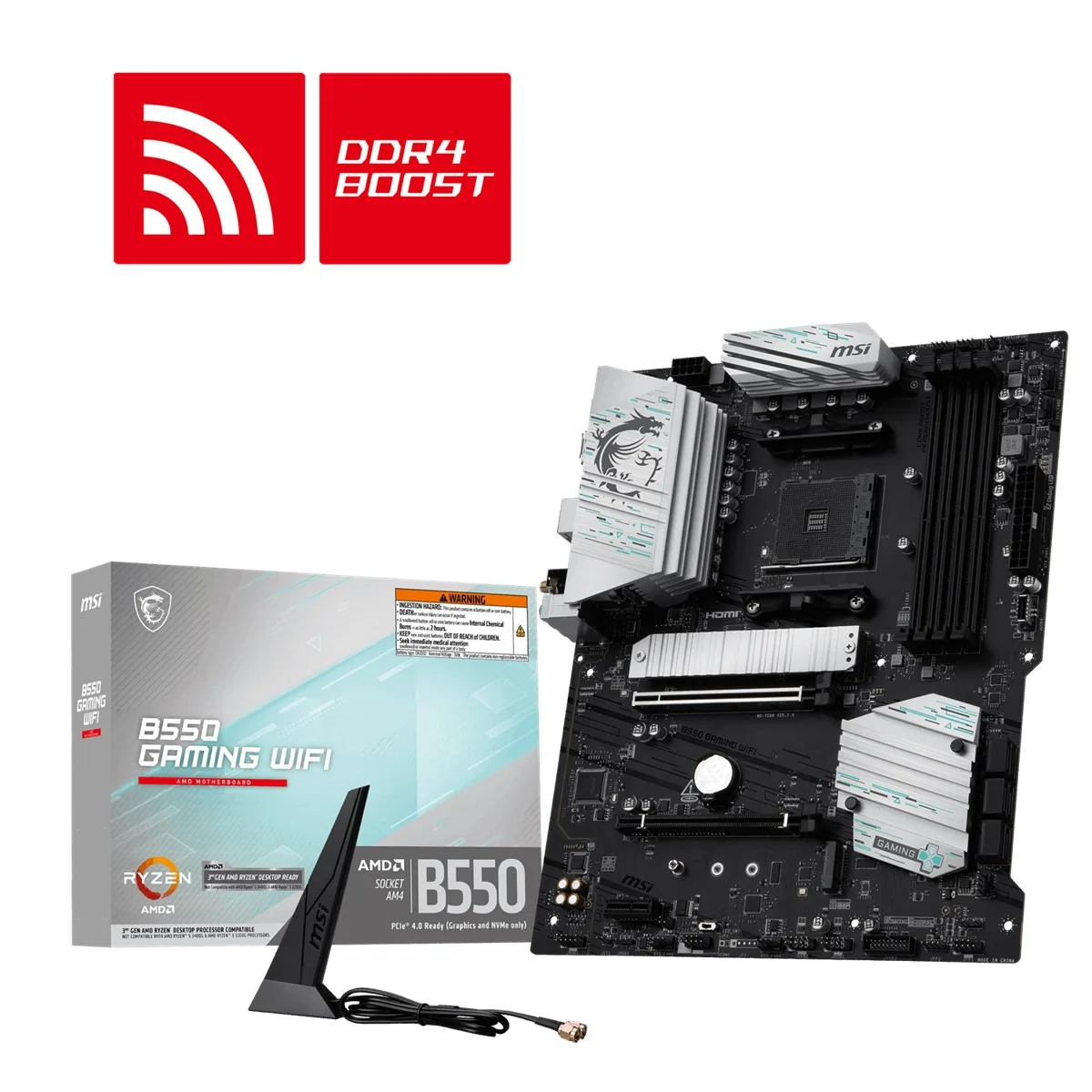 Msi B550 Gaming WIFI5 DDR4 HDMI-DP Typec PCIE 4.0 AM4 Matx görsel 2