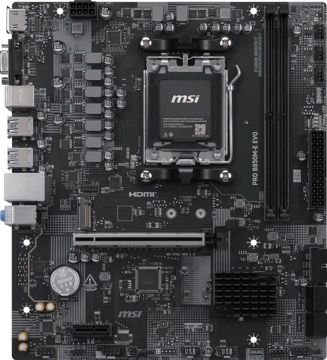 MSI Pro B850M-E Evo DDR5 HDMI-DP PCIE 5.0 AM5 Matx görsel 9