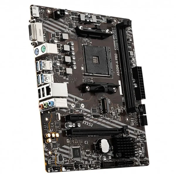 MSI A520M-A PRO DDR4 M2 PCIe NVME HDMI DVI PCIe 16X v3.0 AM4 mATX görsel 5