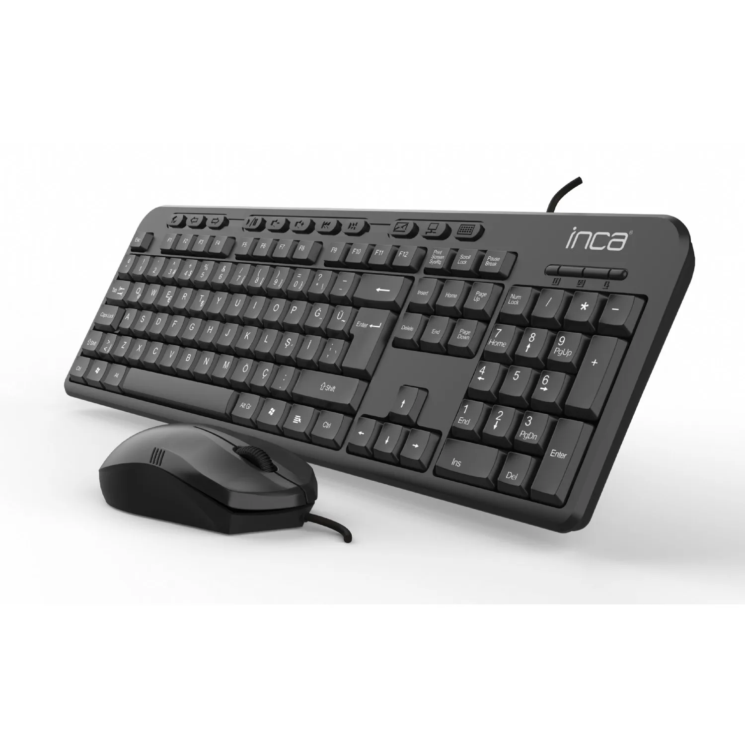 INCA IMK-375T Kablolu USB Q Trk Siyah Klavye - Mouse Set görsel 6