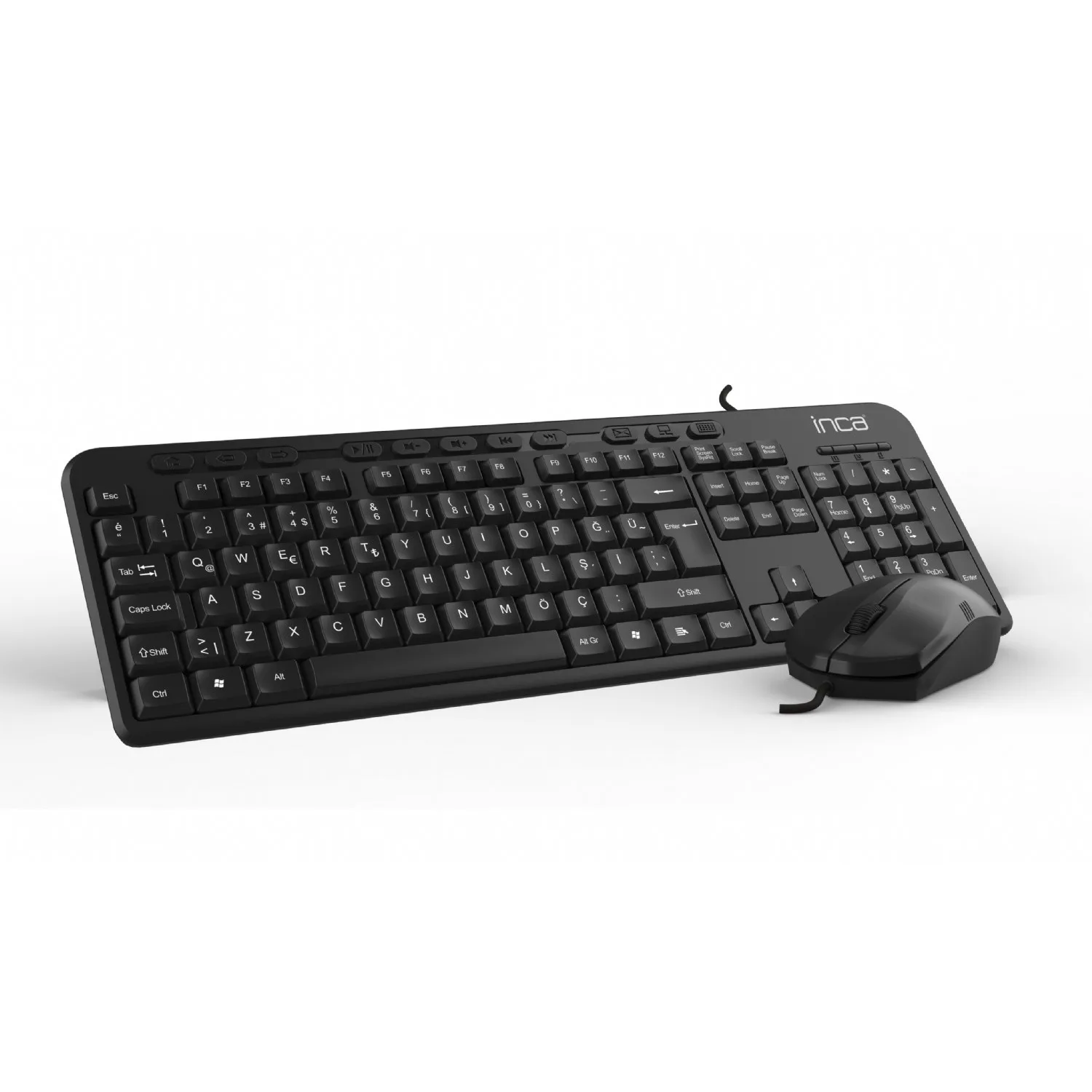 INCA IMK-375T Kablolu USB Q Trk Siyah Klavye - Mouse Set görsel 5
