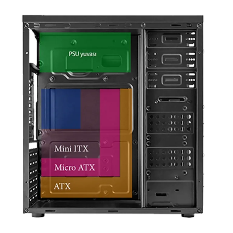 VENTO 750W TA-K61 Standart Mid-Tower PC Kasası görsel 4
