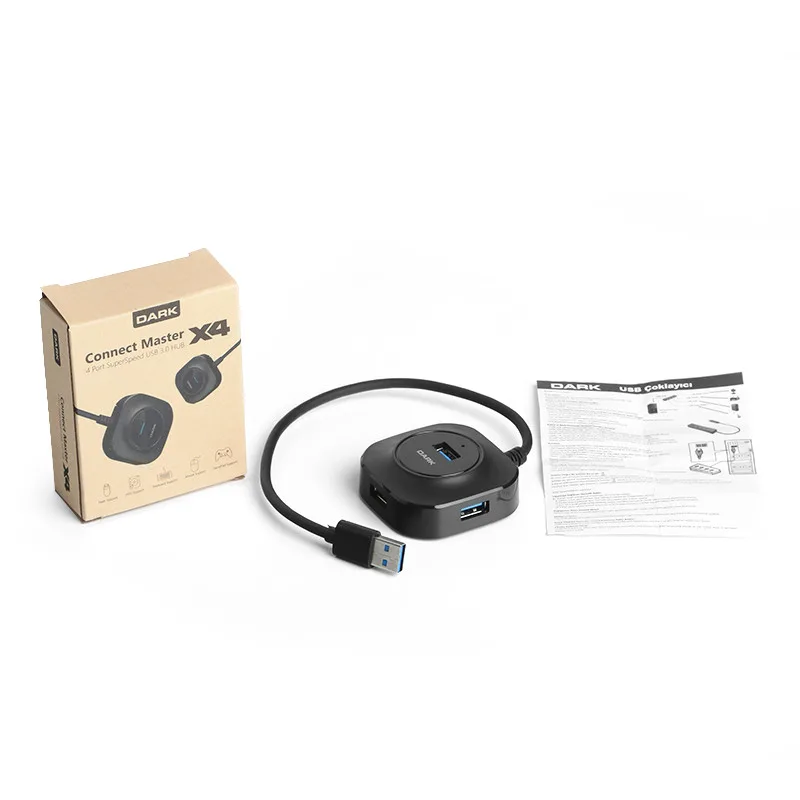 DARK Connect Master X4 DK-AC-USB345 4port USB 3.0 Siyah USB Çoklayıcı Hub görsel 4