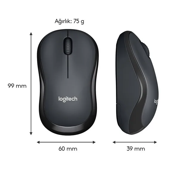 LOGITECH M220 Kablosuz Sessiz Gri/Siyah Mouse (910-004878) görsel 7
