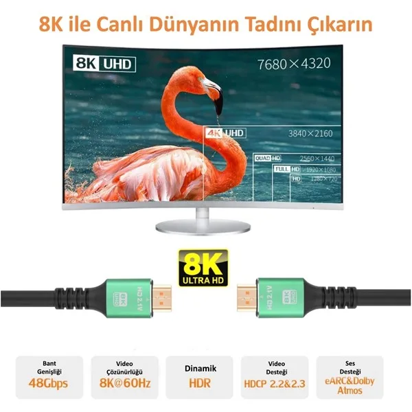CODEGEN 5metre CPS8K50 HDMI Kablo 8K görsel 5