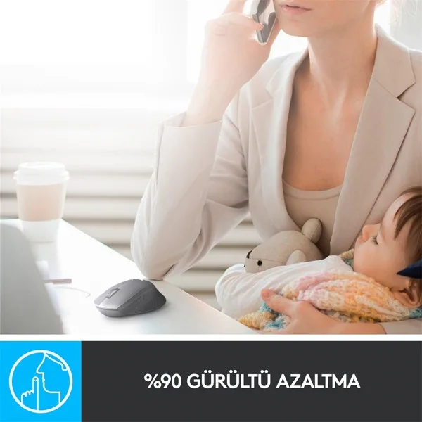 LOGITECH M330 Kablosuz Sessiz Mavi Mouse (910-004910) görsel 2