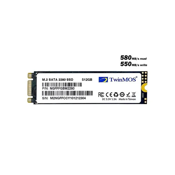 TWINMOS 512GB NGFFFGBM2280 580- 550MB/s M2 Sata Disk