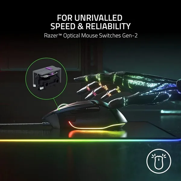 RAZER BASILISK V3 Kablolu USB 26000dpi Siyah Gaming Mouse (RZ01-04000100-R3M1) görsel 6