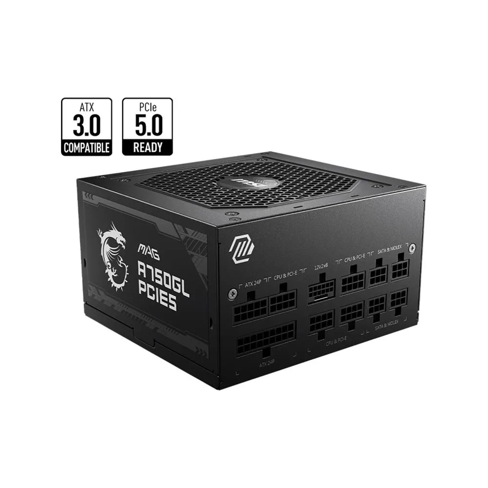 MSI 750W 80+ GOLD A750GL 12cm Fanlı PCIe5.0 Tam Modüler Power Supply görsel 2