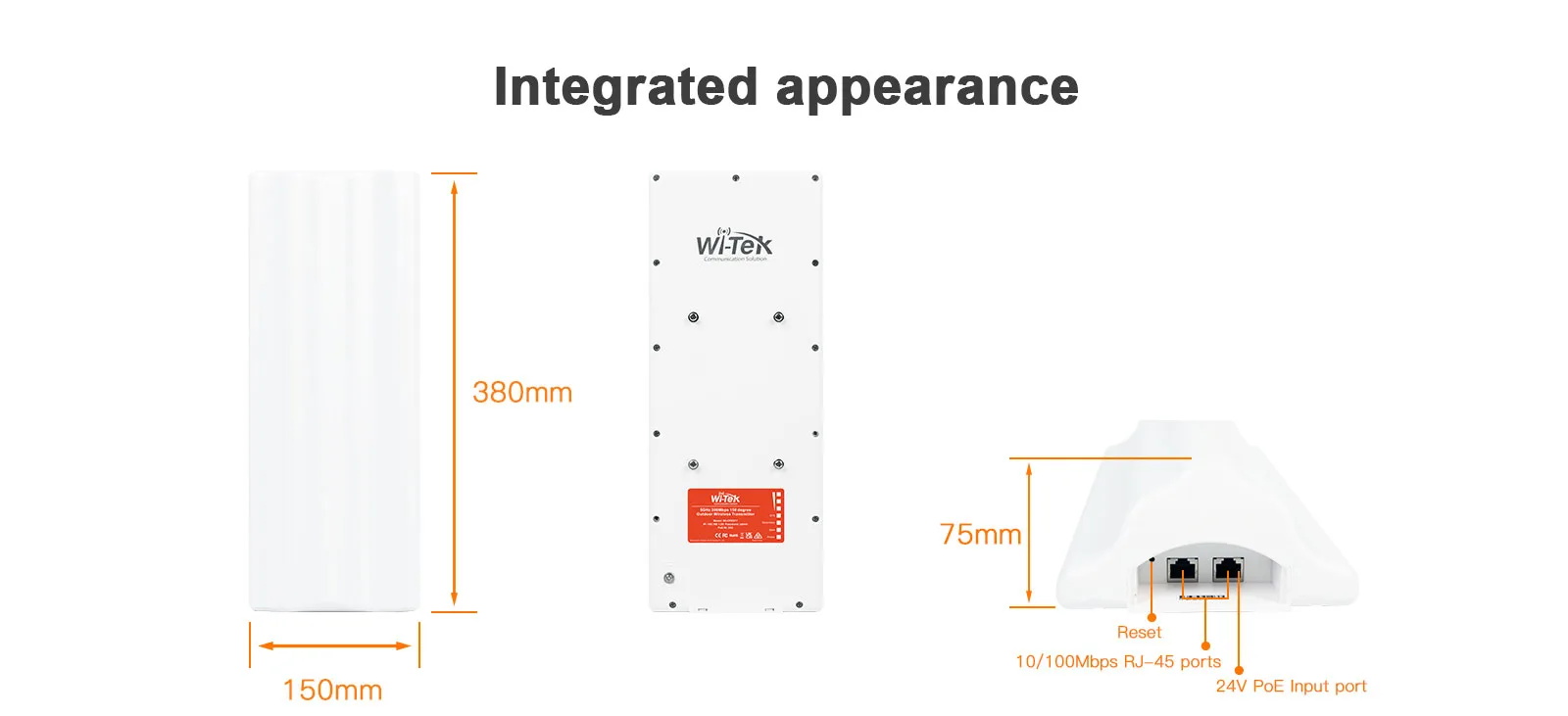 WITEK WI-CPE517 (V2) 16dbi 300mbps 5ghz 5+km Harici Access Point 150 derece görsel 6
