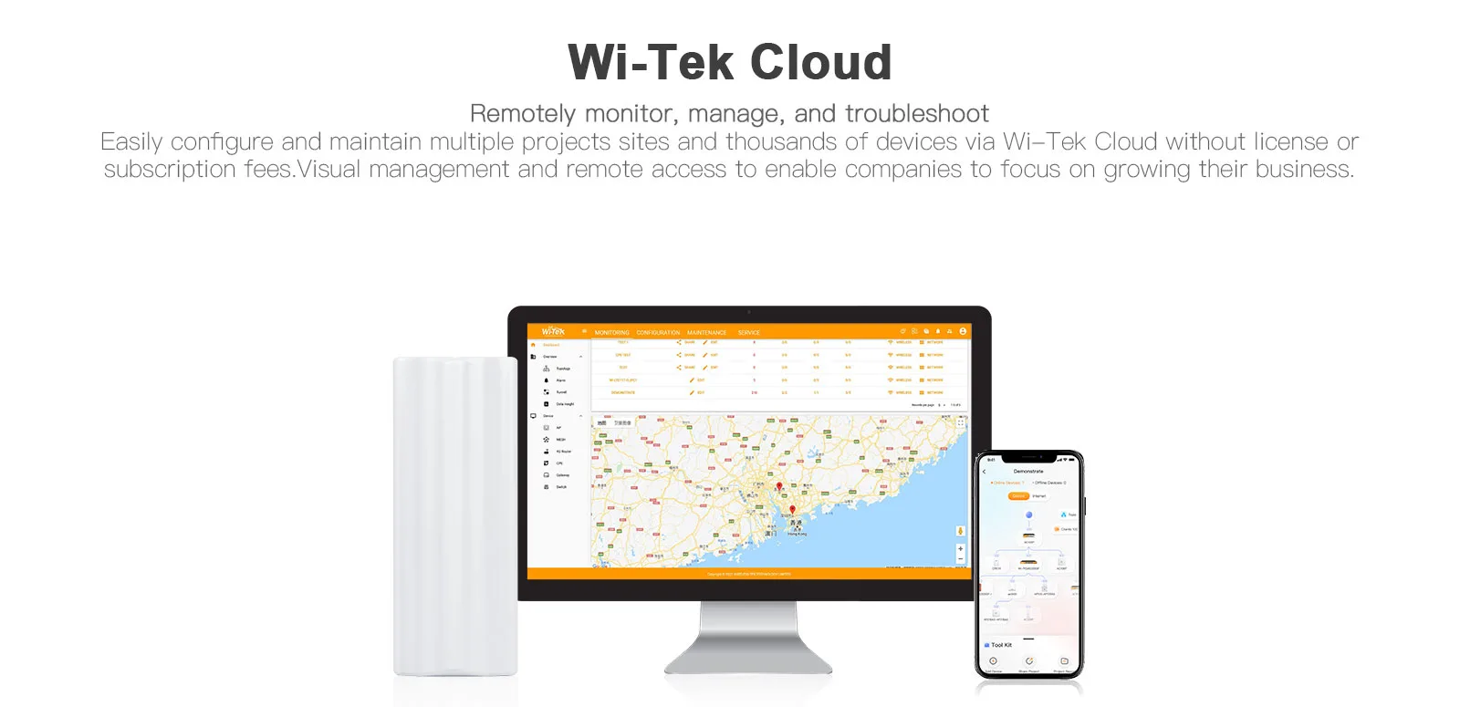 WITEK WI-CPE517 (V2) 16dbi 300mbps 5ghz 5+km Harici Access Point 150 derece görsel 8