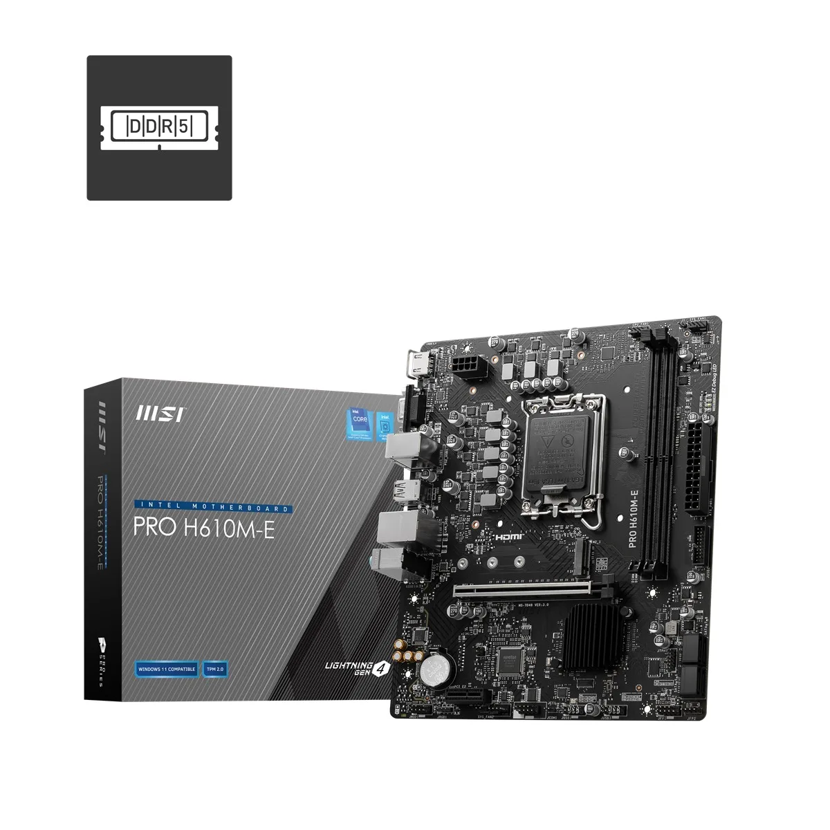 MSI Pro H610M-E DDR5 M2 PCIe NVME HDMI PCIe 16X v4.0 1700p Matx görsel 5