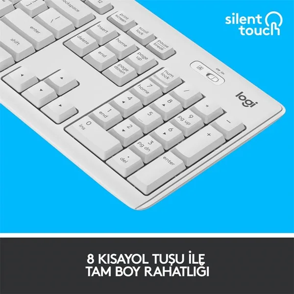LOGITECH MK295 Kablosuz Q Trk Beyaz Klavye - Mouse Set (920-010089) görsel 5