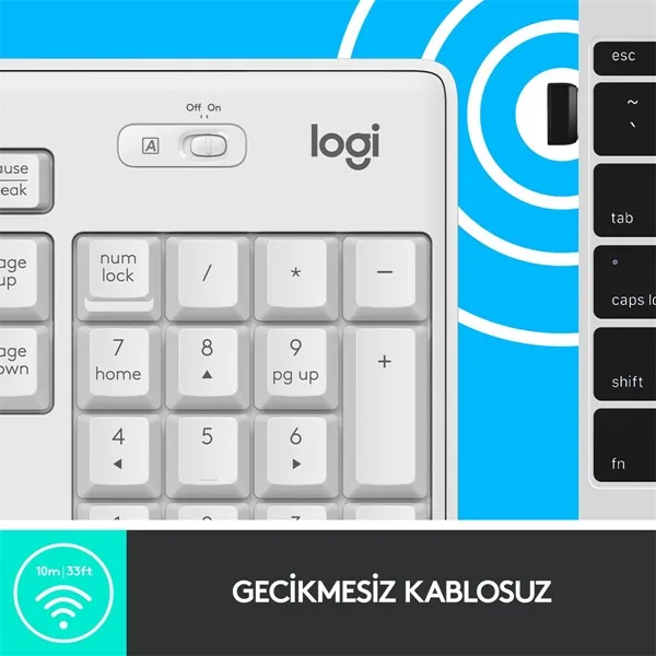 LOGITECH MK295 Kablosuz Q Trk Beyaz Klavye - Mouse Set (920-010089) görsel 3