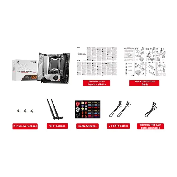 MSI MPG B650I EDGE WIFI-6E DDR5 HDMI DP PCIE 4.0 AM5 mITX görsel 7