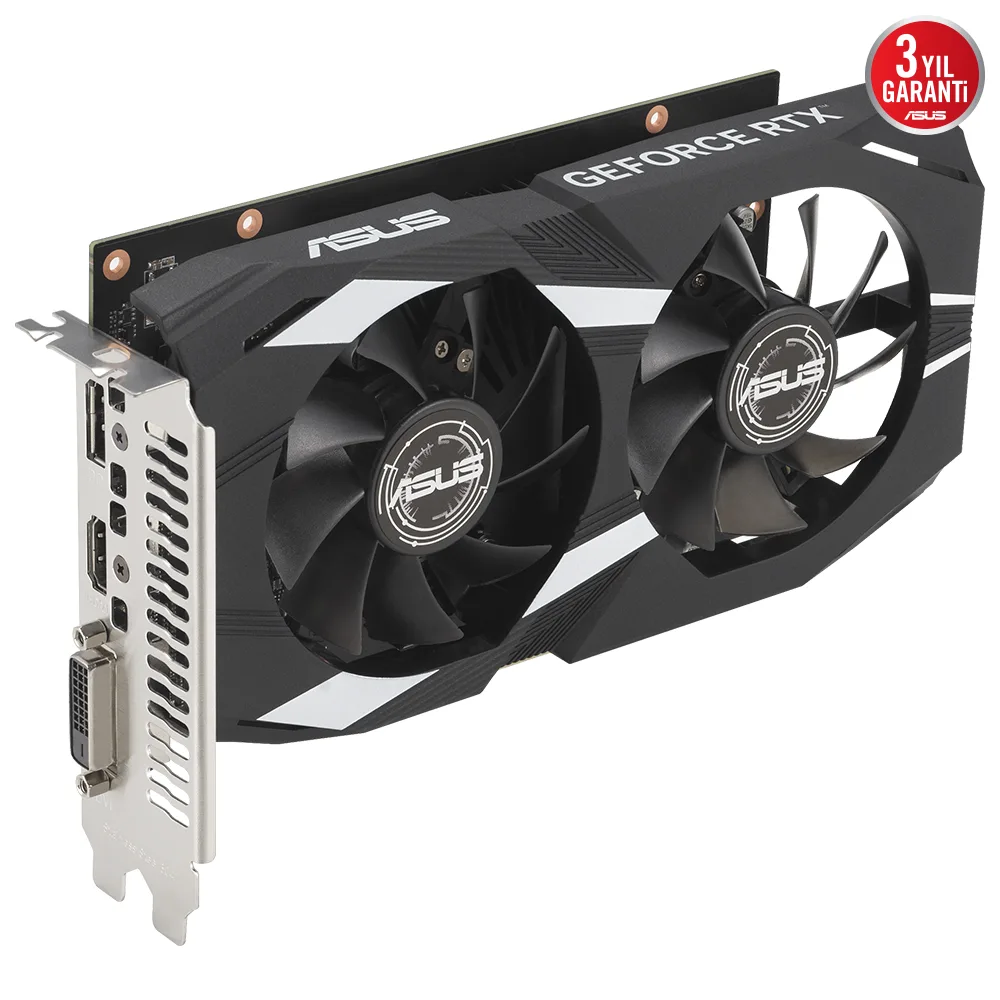 ASUS RTX3050 6GB DUAL RTX3050-O6G GDDR6 96bit HDMI DVI DP PCIe 16X v4.0 görsel 6