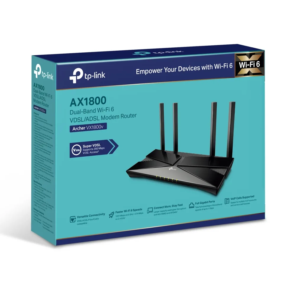 TP-LINK Archer VX1800v AX1800 Dual Band Modem Router görsel 4